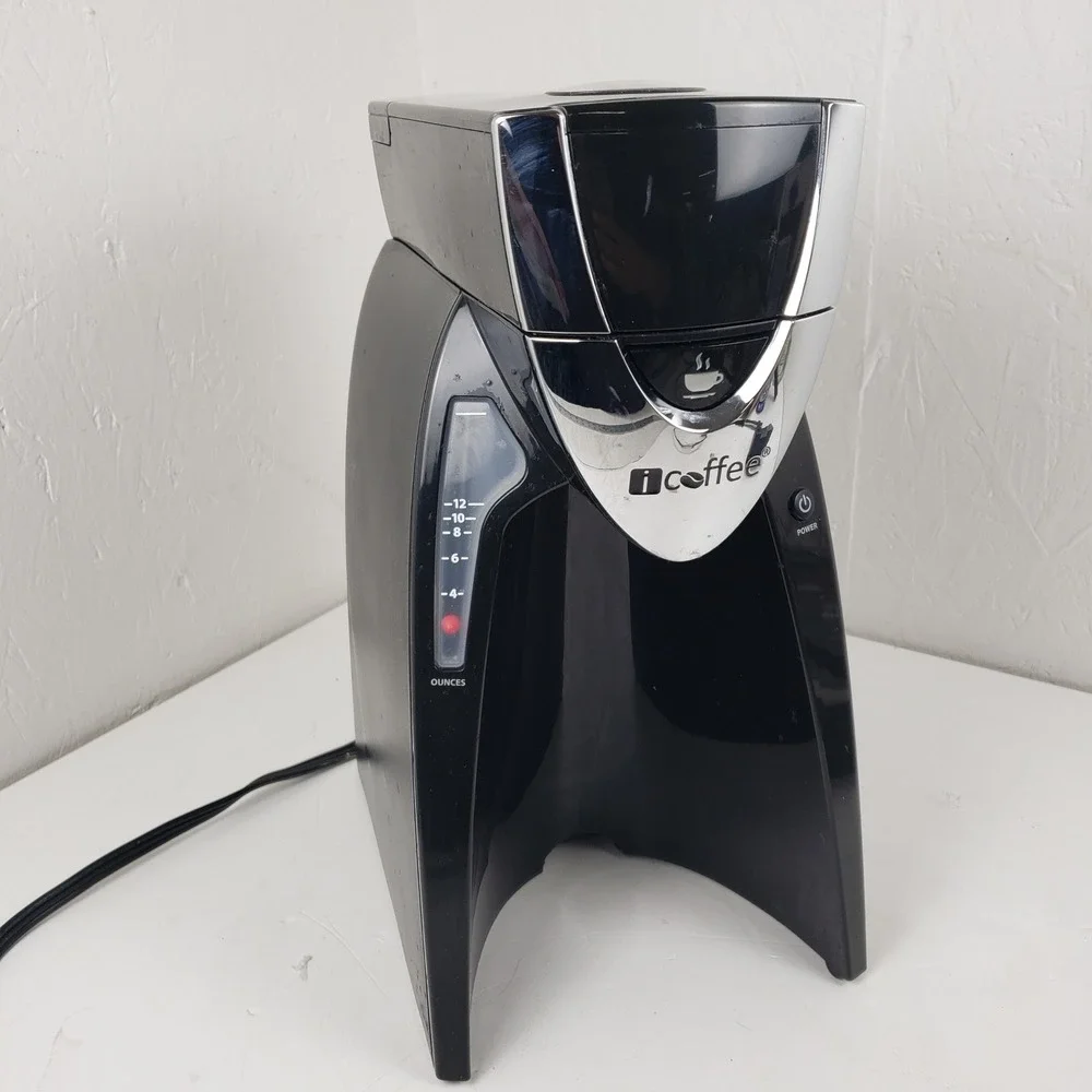 iCoffee SpinBrew Single Serve Coffee Maker RSS100-EXP Black Chrome Pod Brewer